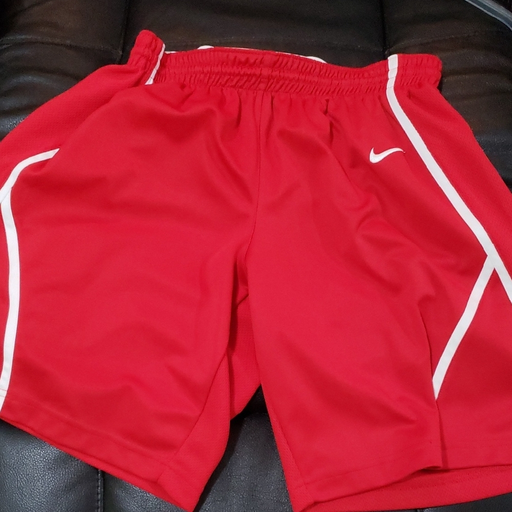 Nike Red Sports Shorts with White Trim